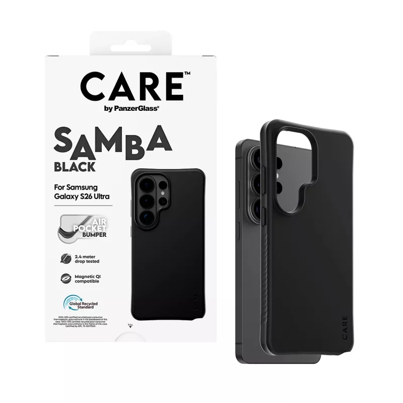 PanzerGlass CARE™ by ® Samba Case Black w. Qi Samsung Galaxy S26 Ultra