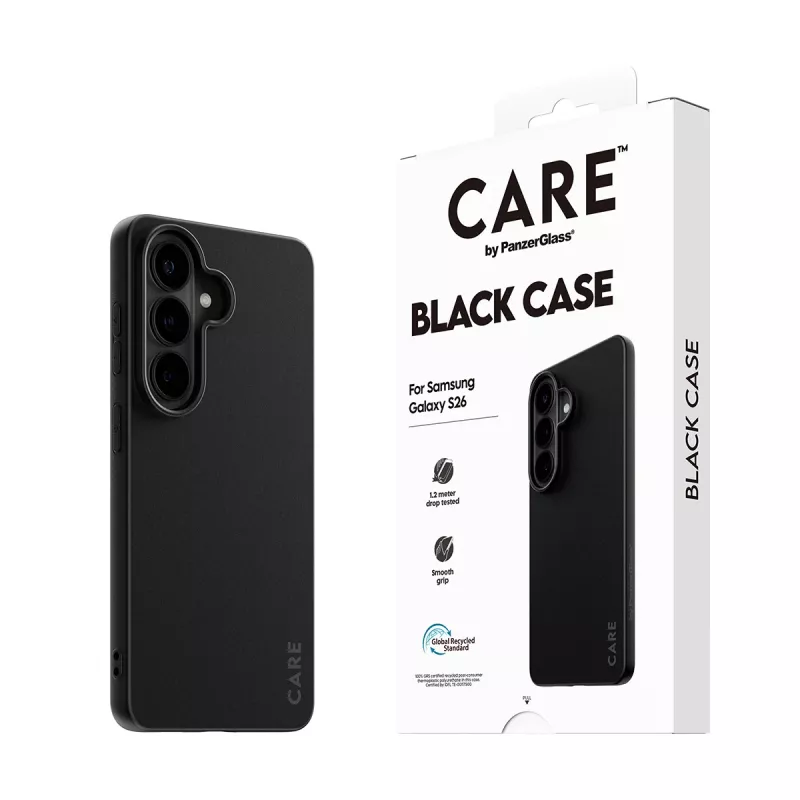 Protective TPU Cover Case PanzerGlass CARE™ for Samsung Galaxy S26 — Black