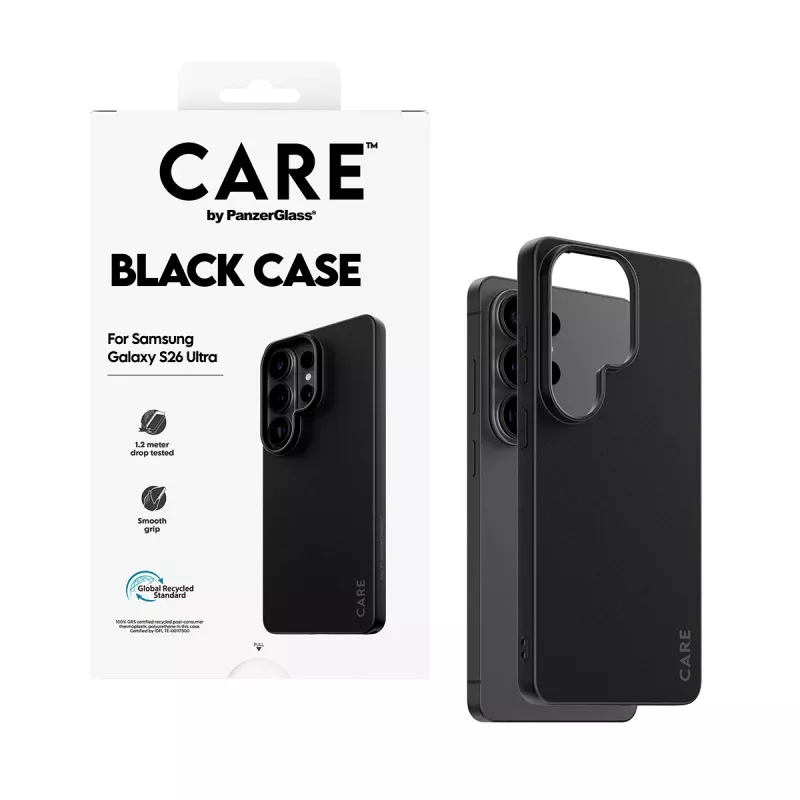 TPU Cover case PanzerGlass CARE™ for Samsung Galaxy S26 Ultra — Black