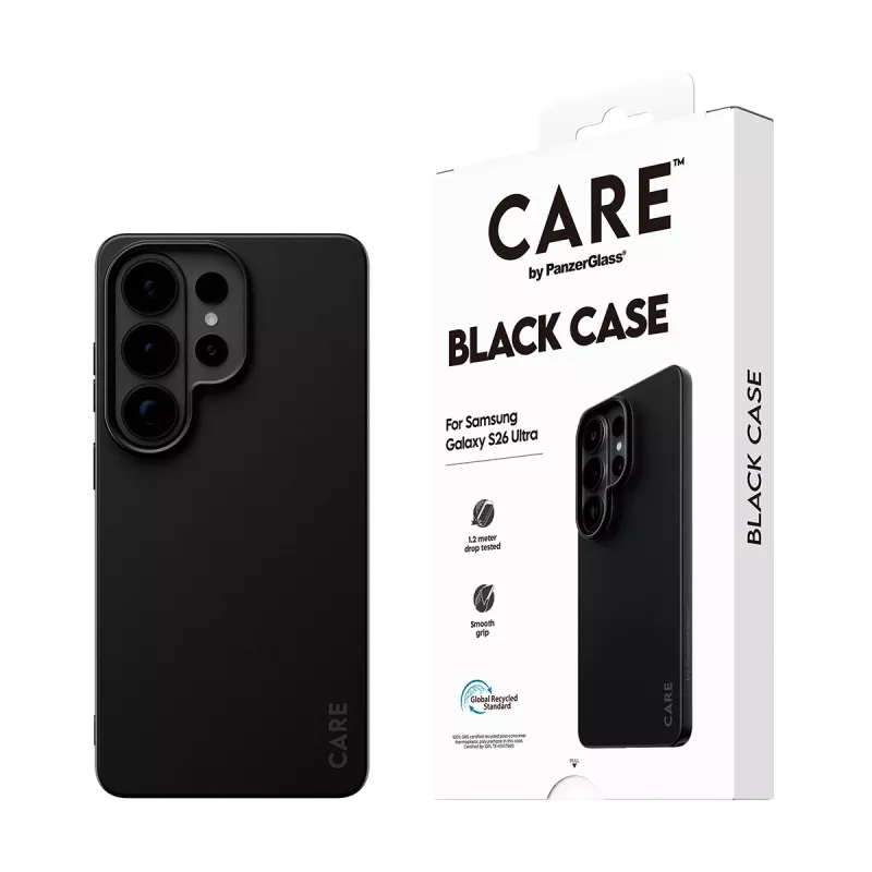 TPU Cover case PanzerGlass CARE™ for Samsung Galaxy S26 Ultra — Black