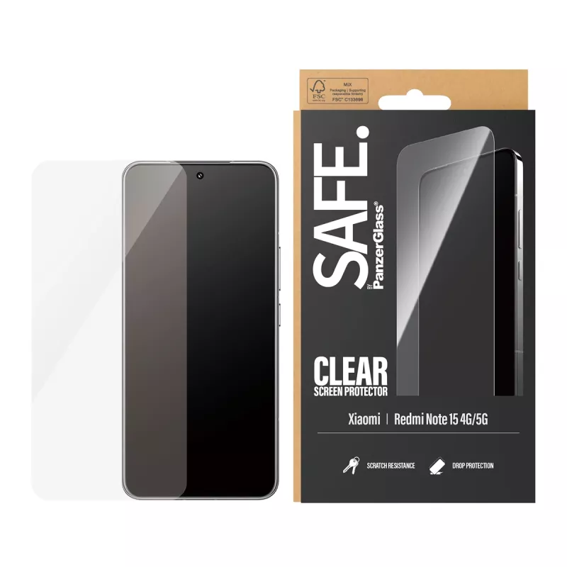 PanzerGlass SAFE. by ® Screen Protector Xiaomi Redmi Note 15 4G | 5G | Ultra-Wide Fit