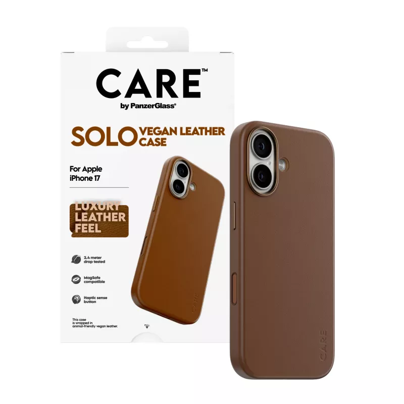 Protective Cover Case PanzerGlass CARE Solo for iPhone 17, Brown
