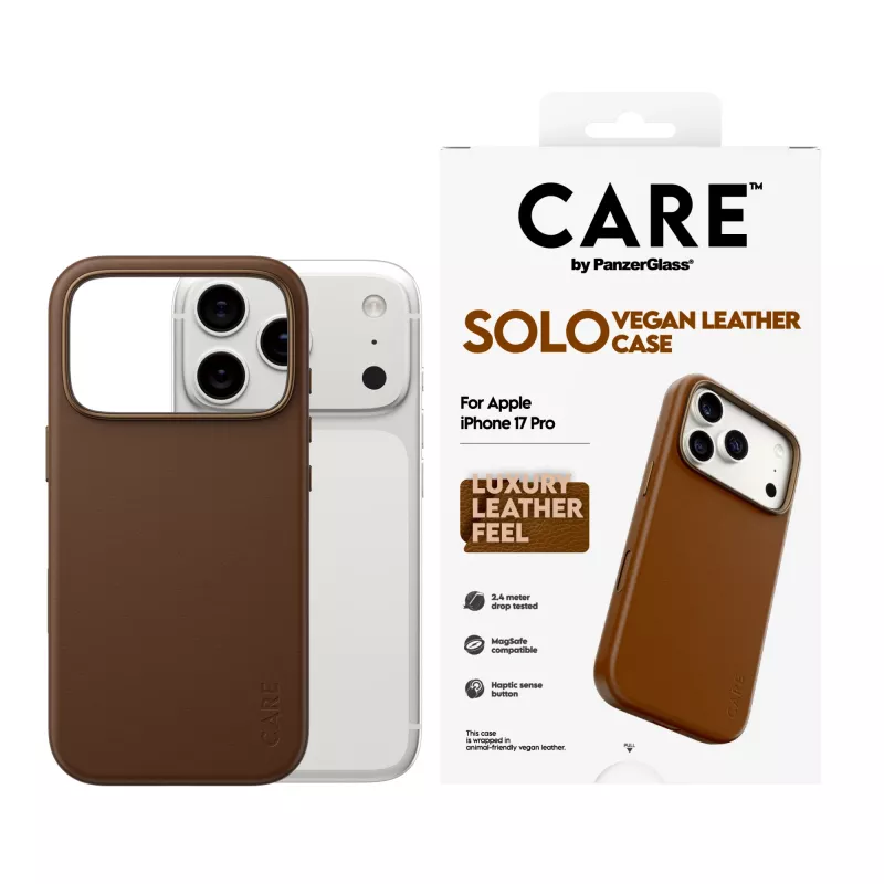 Phone case PanzerGlass CARE Solo Case Brown for Apple iPhone 17 Pro