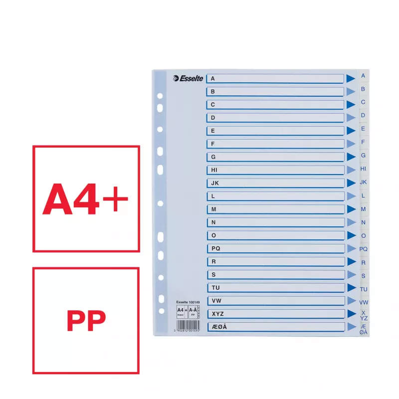 Esselte 100149 tab index Polypropylene (PP) White