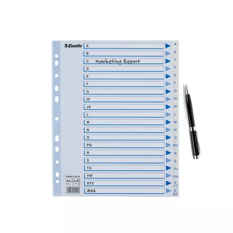 Esselte 100149 tab index Polypropylene (PP) White
