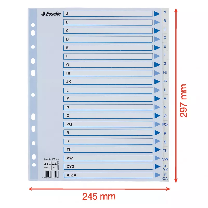 Esselte 100149 tab index Polypropylene (PP) White