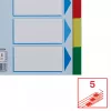 Divider tabs ESSELTE 5-part A5 polypropylene colored, for filing and indexing