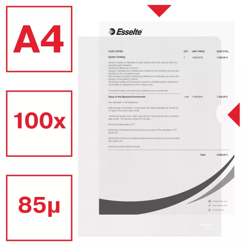 Esselte Essential Folder A4, 30% pre-consumer recycled plastic
