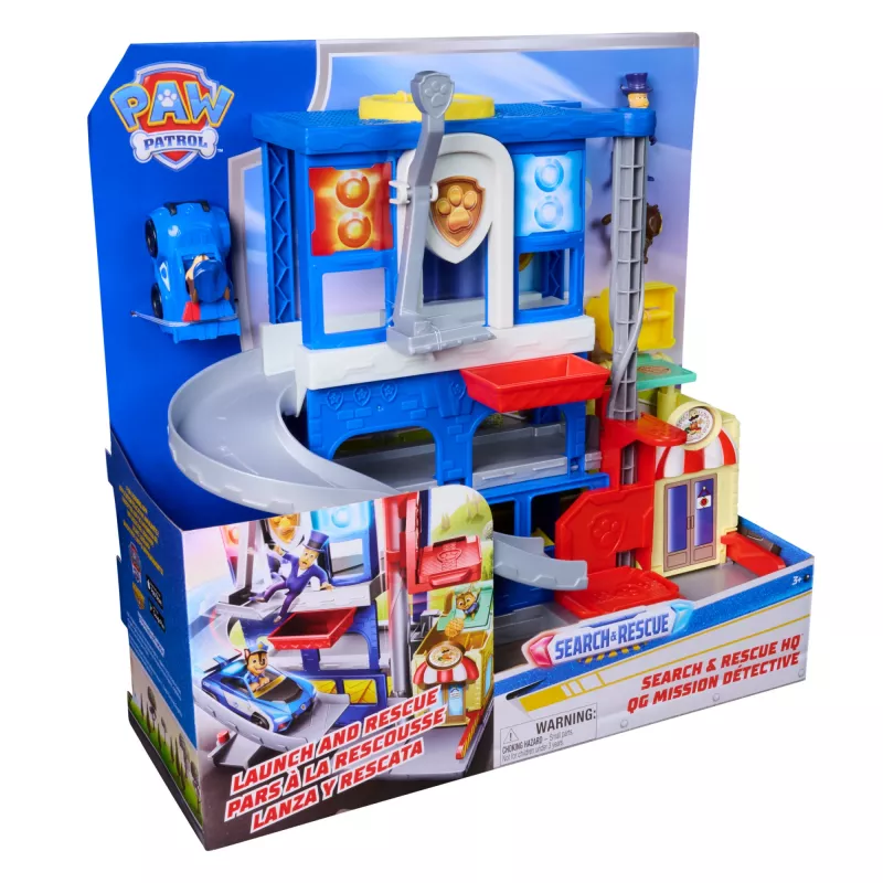 PAW Patrol : Pup Squad, Search & Rescue HQ Playset with Chase Pup Squad Racer, Humdinger Action Figure & Kitty Pal, Kids Toys for Boys & Girls Ages 3+