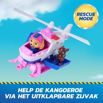 PAW Patrol : Search & Rescue, Skye Rescue Helicopter with 2 Figures, Hero Helicopter Toy with Pull-Back Action, Kids Toys for Boys & Girls Ages 3+
