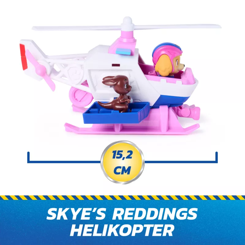 PAW Patrol : Search & Rescue, Skye Rescue Helicopter with 2 Figures, Hero Helicopter Toy with Pull-Back Action, Kids Toys for Boys & Girls Ages 3+