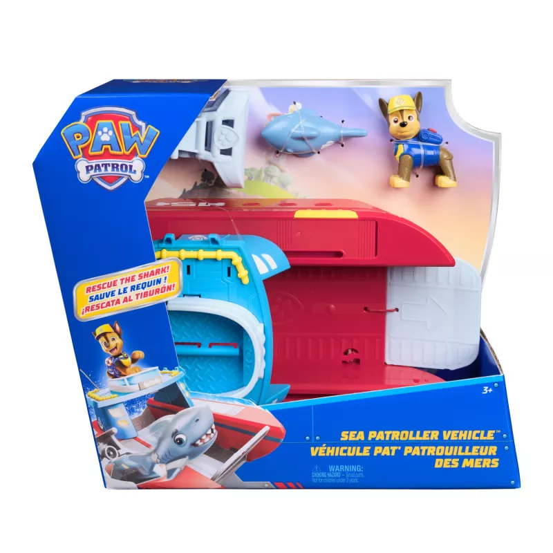 PAW Patrol Sea Patroller Vehicle with Chase and Shark Figure, 2 Patrol Modes, Kids Toys for Boys and Girls Ages 3 and Up