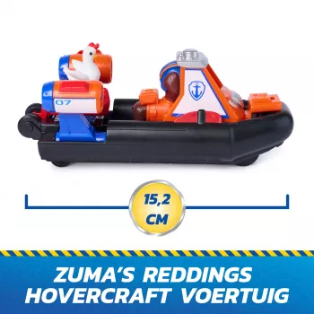 PAW Patrol : Search & Rescue, Zuma Rescue Hovercraft Water Vehicle with 2 Figures, Toy Boat with Pull-Back Action, Kids Toys for Boys & Girls Ages 3+