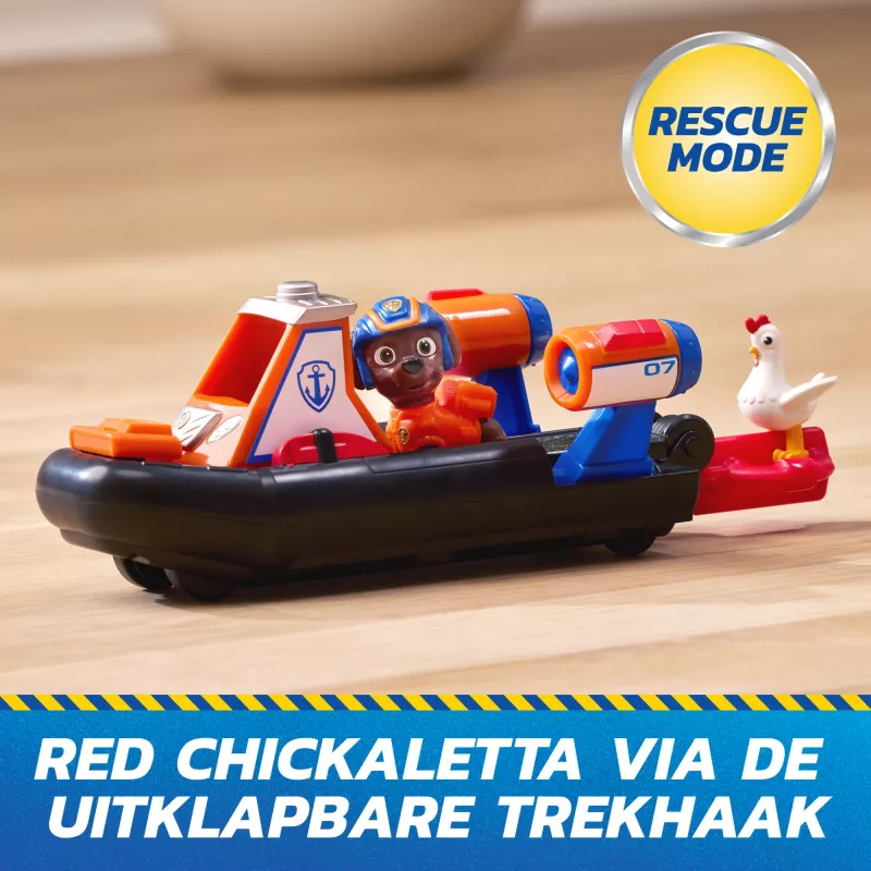 PAW Patrol : Search & Rescue, Zuma Rescue Hovercraft Water Vehicle with 2 Figures, Toy Boat with Pull-Back Action, Kids Toys for Boys & Girls Ages 3+