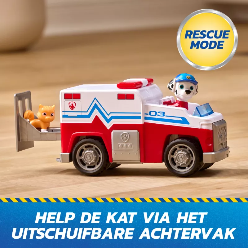 PAW Patrol : Search & Rescue, Marshall Rescue Responder Vehicle with 2 Figures, Toy Truck with Pull-Back Action, Kids Toys for Boys & Girls Ages 3+