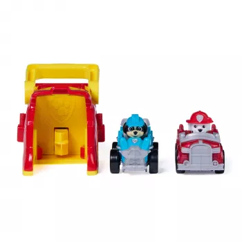 PAW Patrol Marshall Pup Squad Launchers with Rex Vehicle 2-Pack, Kids Toys for Boys and Girls Ages 3 and Up