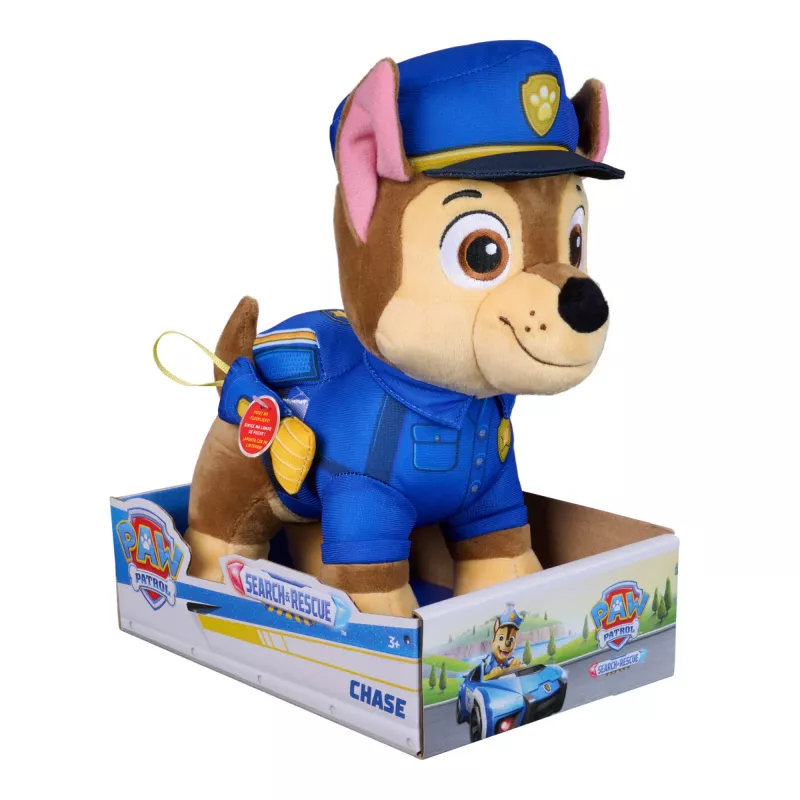 PAW Patrol : Search and Rescue Chase, Plush Toy with Flashlight Accessory, Preschool Toys, Kids Toys for Boys & Girls, Ages 3 and Up, 10”