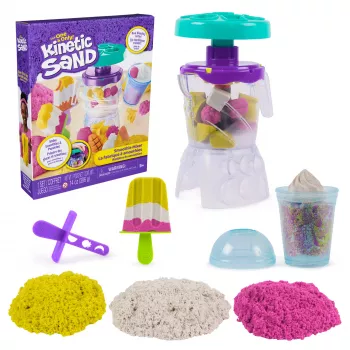 Kinetic Sand , Smoothie Mixer Playset, Easter Basket Stuffers, Includes 14 oz Moldable Play Sand, Tools & Popsicle Mold, Play Food Toy