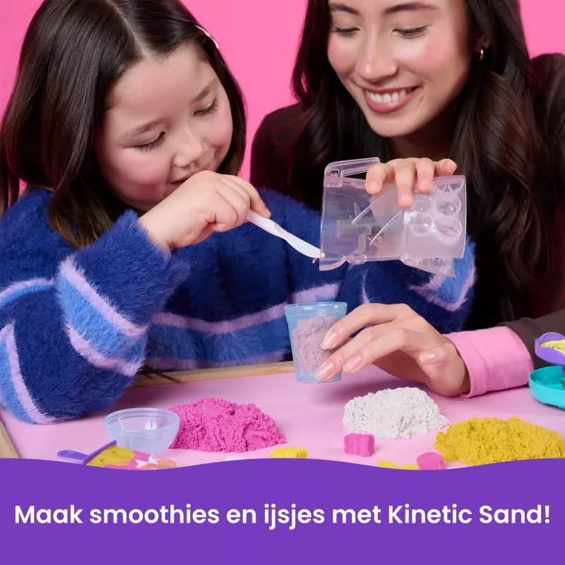 Kinetic Sand , Smoothie Mixer Playset, Easter Basket Stuffers, Includes 14 oz Moldable Play Sand, Tools & Popsicle Mold, Play Food Toy