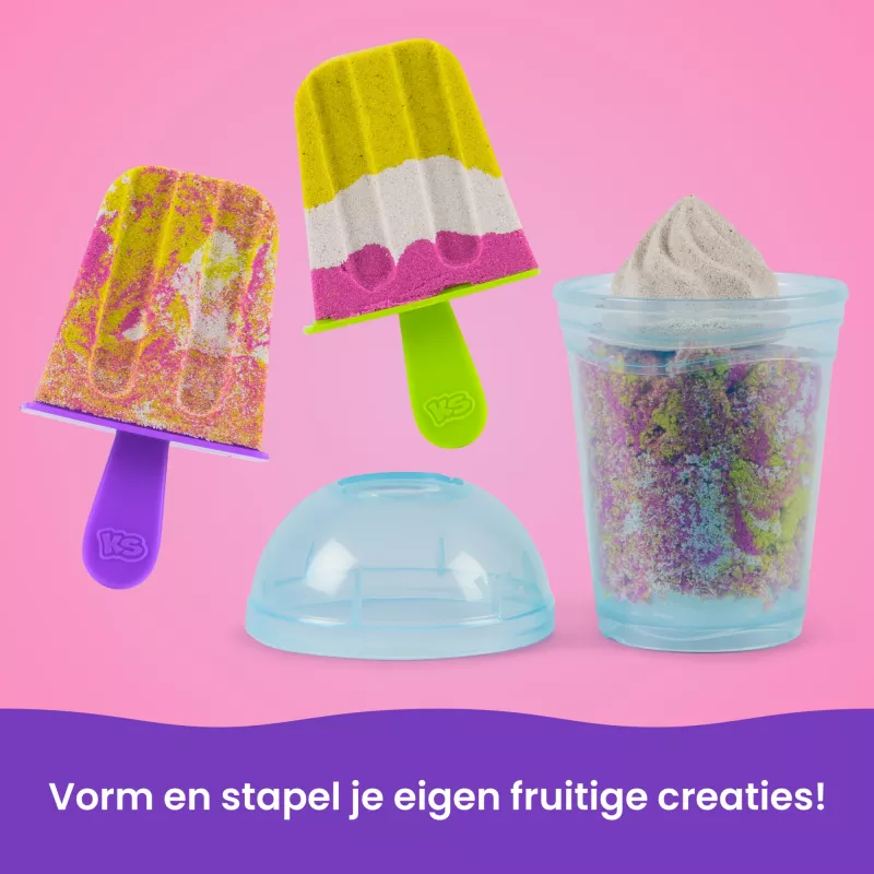 Kinetic Sand , Smoothie Mixer Playset, Easter Basket Stuffers, Includes 14 oz Moldable Play Sand, Tools & Popsicle Mold, Play Food Toy