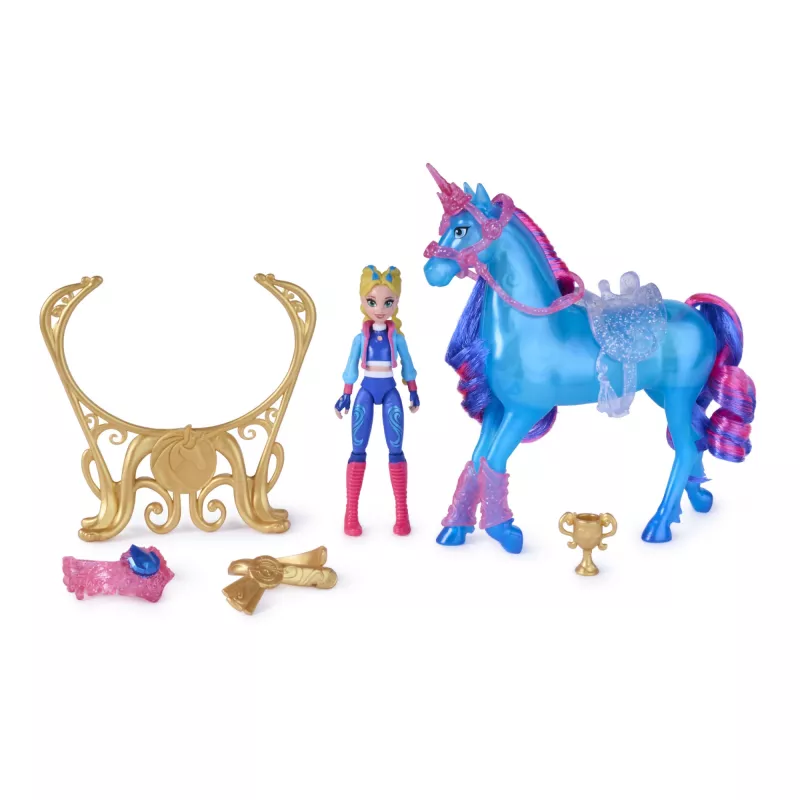 Unicorn Academy, Train & Glow Light-up River Unicorn with Isabel, Easter Gifts Idea, Dolls & Unicorn Toys for Girls, Includes 3 Training Accessories