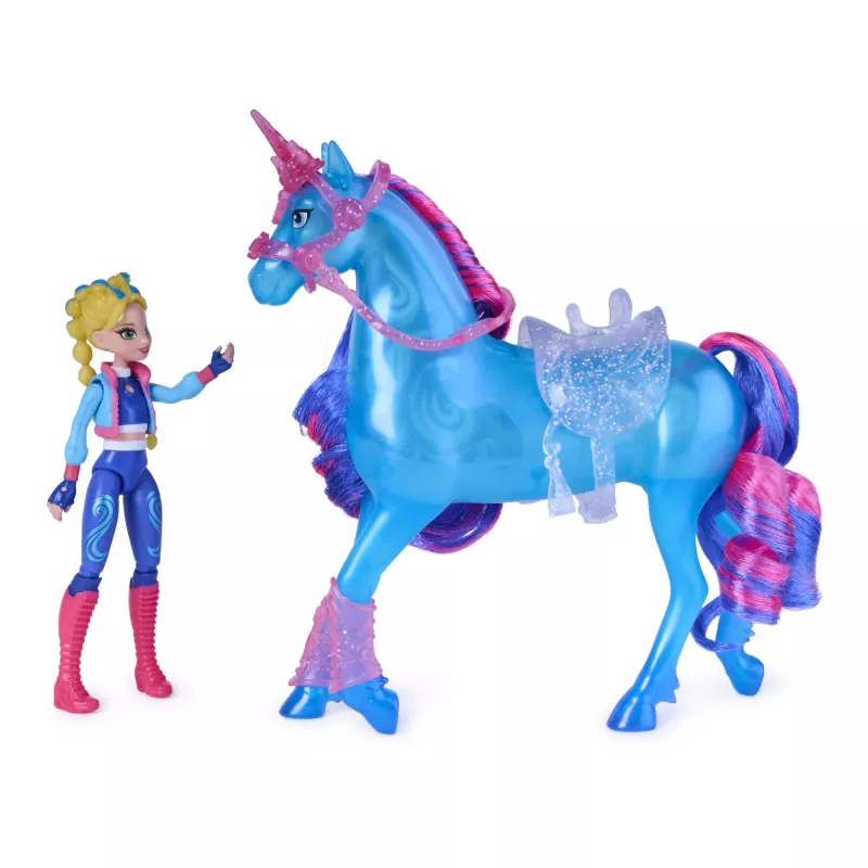 Unicorn Academy, Train & Glow Light-up River Unicorn with Isabel, Easter Gifts Idea, Dolls & Unicorn Toys for Girls, Includes 3 Training Accessories