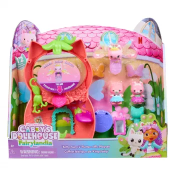 Gabby's Dollhouse Fairylandia, Kitty Fairy’s Flutter-riffic Playset with 12 Pieces & Exclusive Flutter-riffic Ring, Kids Toys for Girls & Boys Ages 3 and Up