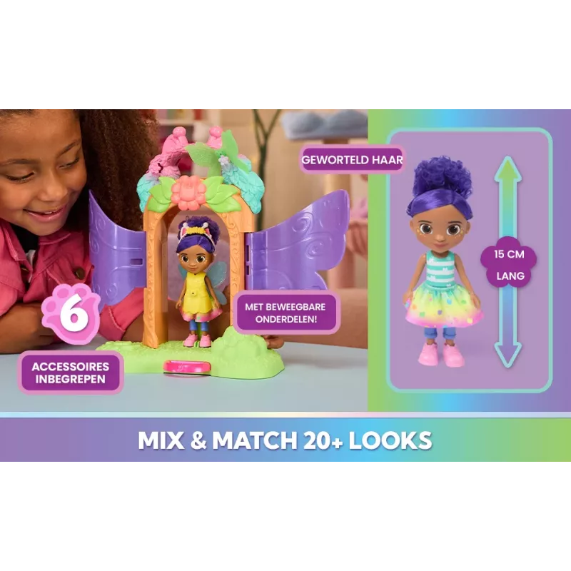 Gabby's Dollhouse Fairylandia, Fairy Magic Reveal Playset with Transforming Feature and Dollhouse Accessories, Kids Toys for Girls & Boys Ages 3 and Up