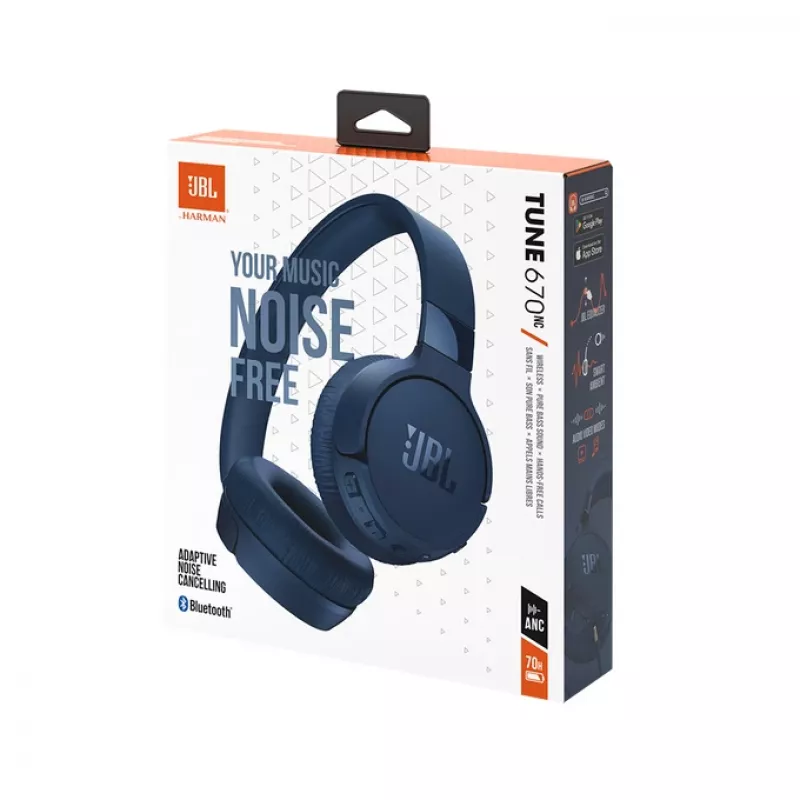 JBL Tune 670 NC Headset Wired & Wireless Head-band Calls/Music USB Type-C Bluetooth Blue