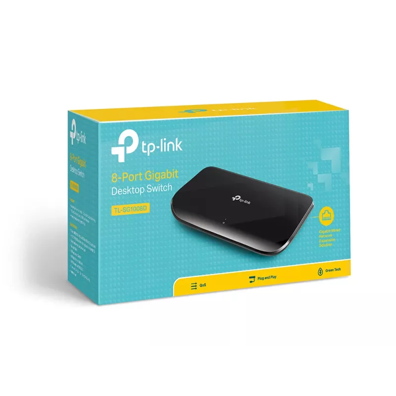 TP-Link 8-Port Gigabit Desktop Network Switch, Unmanaged, Gigabit Ethernet (10/100/1000), Wall mountable