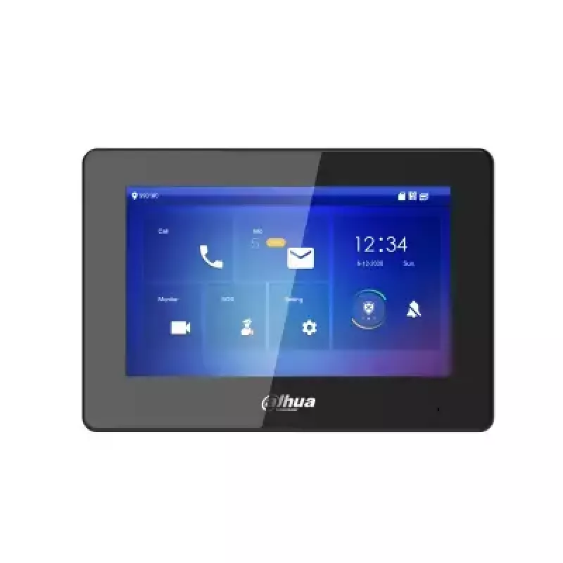 Display Dahua VTH5422HB — Indoor monitor display, 12V DC, 6 W typical, Ethernet 10/100 Mbps, black