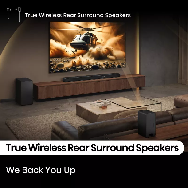 Soundbar Hisense AX5140Q 5.1.4 Dolby Atmos, 600 W RMS, wireless subwoofer 280 W, black