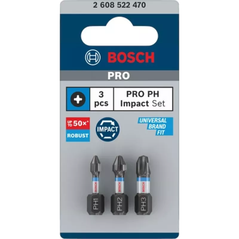 Screwdriver Bit Set Bosch Phillips 3-piece 2608522470
