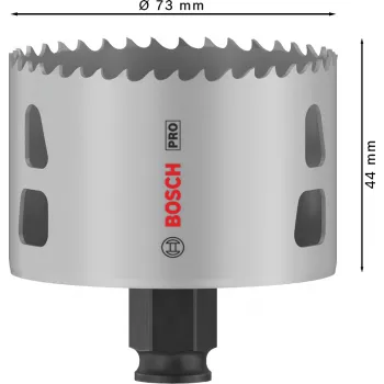 Bosch PRO Multi Material PC Plus, 44/73 mm, Single, Drill, Drywall, Metal, Non-ferrous metal, Plastic, Softwood, Black, Grey, Cobalt steel, Cobalt Alloy High-Speed Steel (HSS-Co)