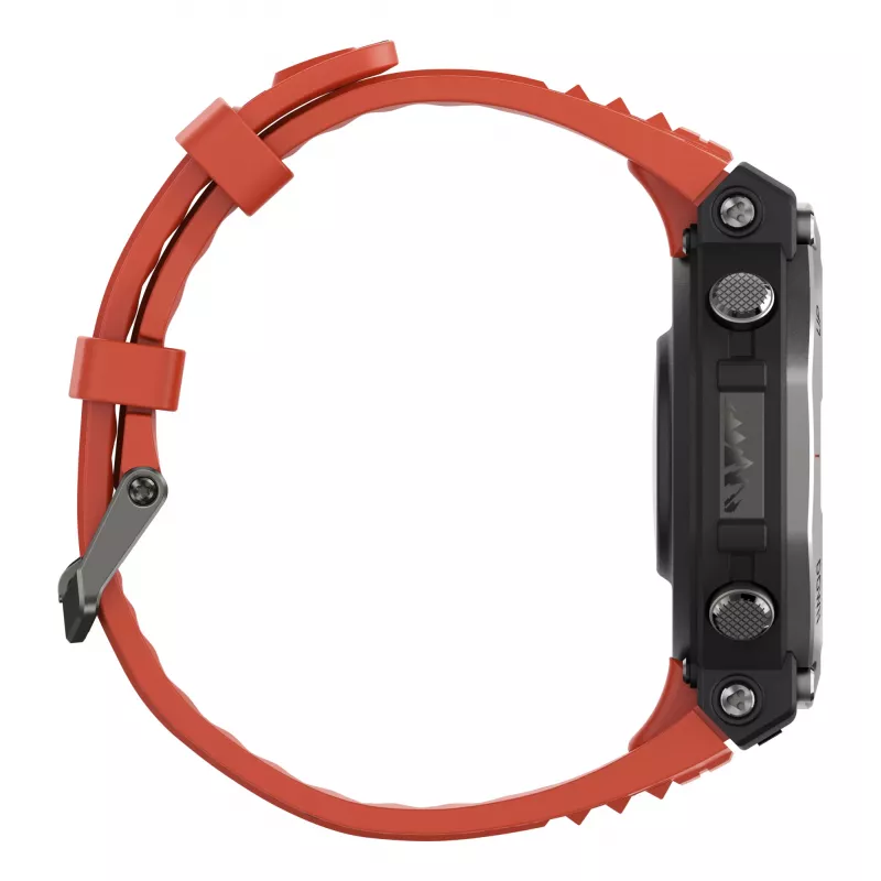 Amazfit T-Rex 3 Lava 3.81 cm (1.5 inch) AMOLED 48.5 mm Digital 480 x 480 pixels Touchscreen Black, Stainless steel GPS (satellite)