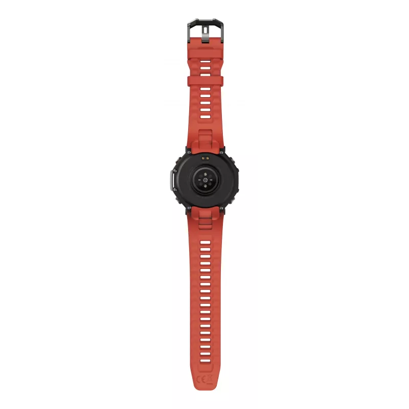Amazfit T-Rex 3 Lava 3.81 cm (1.5 inch) AMOLED 48.5 mm Digital 480 x 480 pixels Touchscreen Black, Stainless steel GPS (satellite)