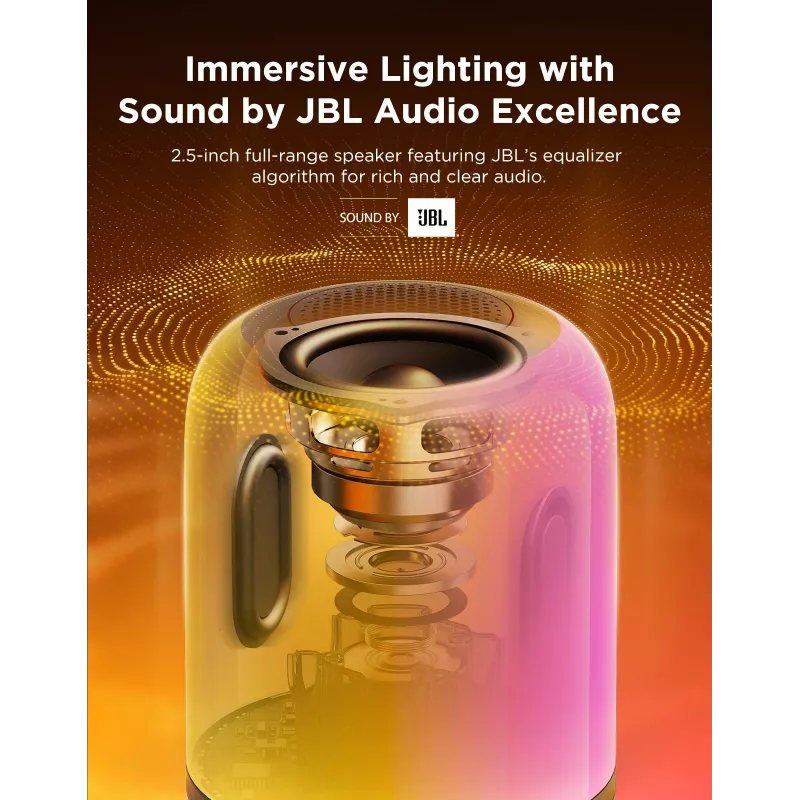 Table Lamp Govee H6020 Table Lamp 2 Pro Sound by JBL — RGBIC + Warm White, 600 lm, Wi‑Fi & Bluetooth, 5200 mAh
