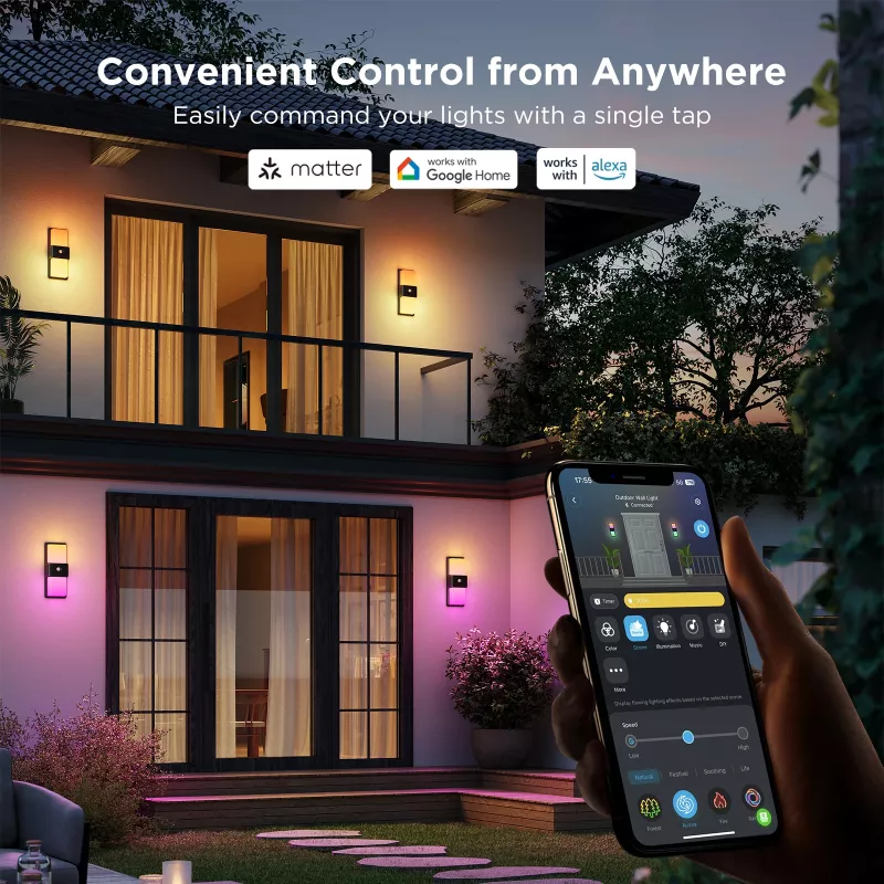 Outdoor Wall Light Govee H7078CD1 Smart RGB color-changing, Wi‑Fi/Smart control