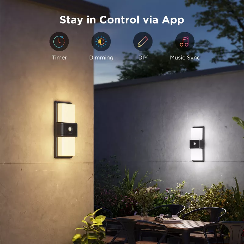 Outdoor Wall Light Govee H7078CD1 Smart RGB color-changing, Wi‑Fi/Smart control