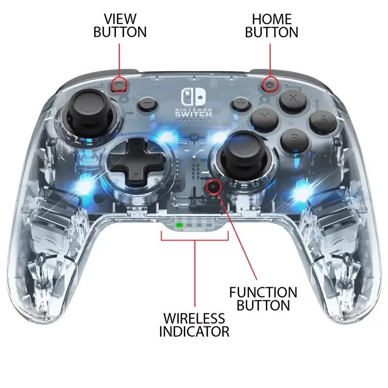 PDP Afterglow Black, Transparent Gamepad Analogue / Digital Nintendo Switch, Nintendo Switch Lite, Nintendo Switch OLED