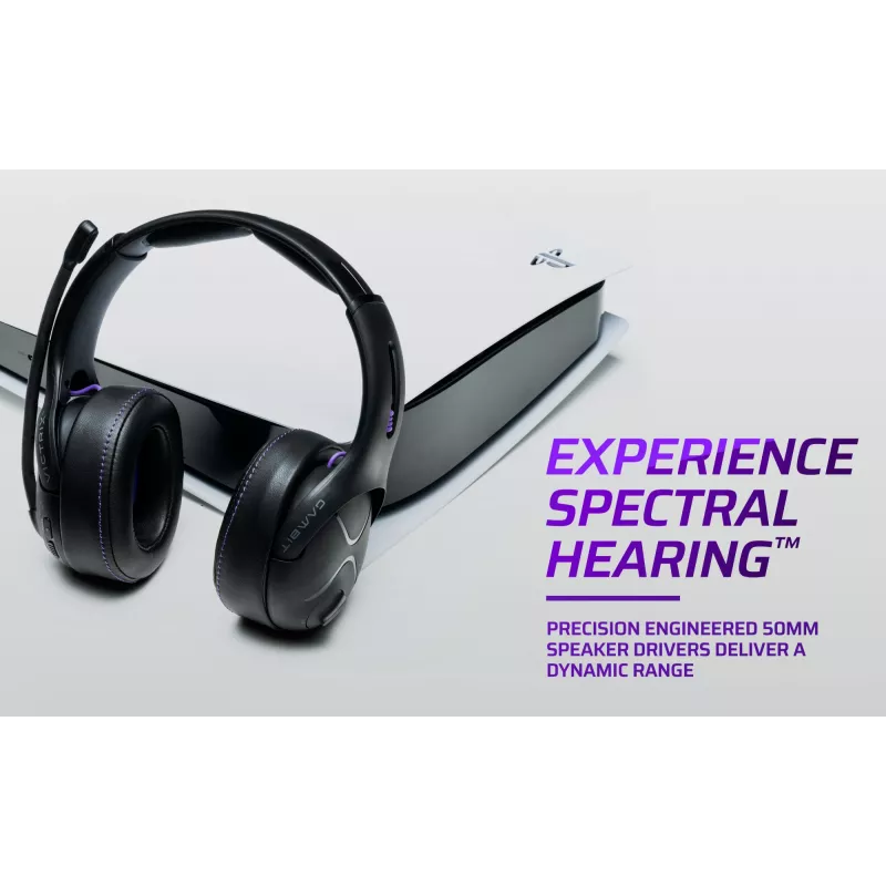 Headset VICTRIX Gambit Wireless — wired & wireless, 20–20000 Hz, 2 m cable, 301 g, black/purple