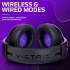 Headset VICTRIX Gambit Wireless — wired & wireless, 20–20000 Hz, 2 m cable, 301 g, black/purple