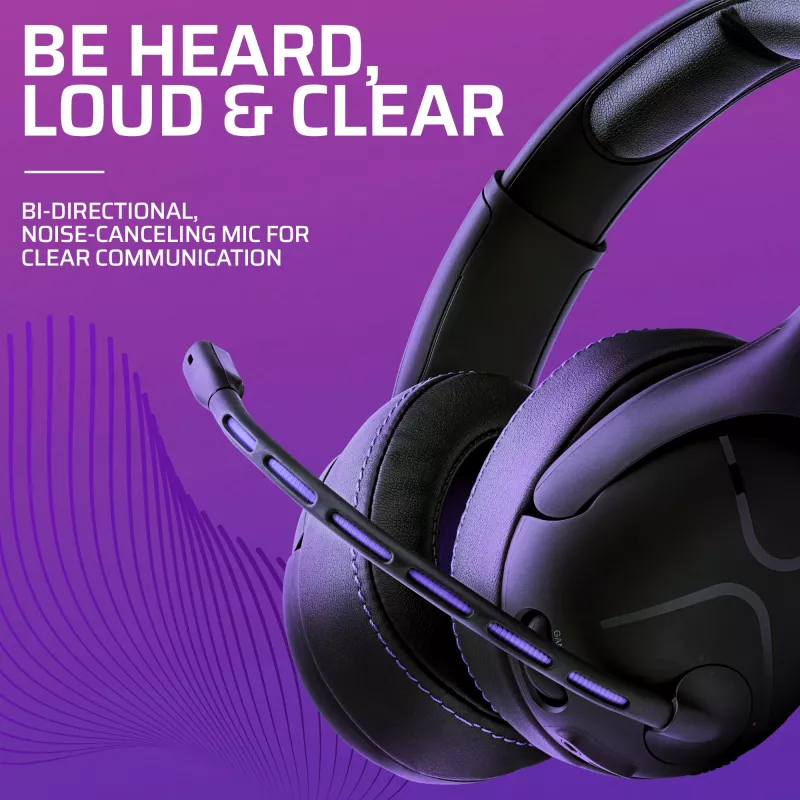 Headset VICTRIX Gambit Wireless — wired & wireless, 20–20000 Hz, 2 m cable, 301 g, black/purple