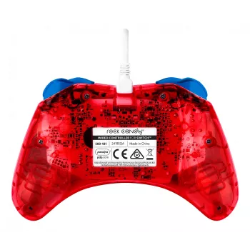 PDP Rock Candy: Mario Punch Red, Translucent USB Gamepad Analogue / Digital Nintendo Switch, Nintendo Switch Lite, Nintendo Switch OLED