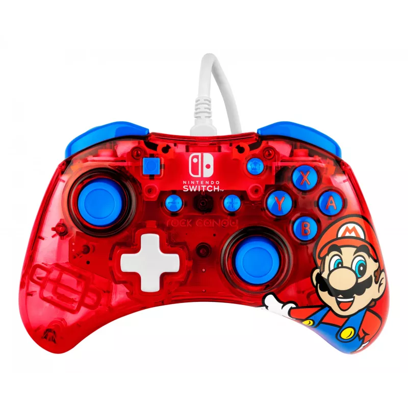 PDP Rock Candy: Mario Punch Red, Translucent USB Gamepad Analogue / Digital Nintendo Switch, Nintendo Switch Lite, Nintendo Switch OLED