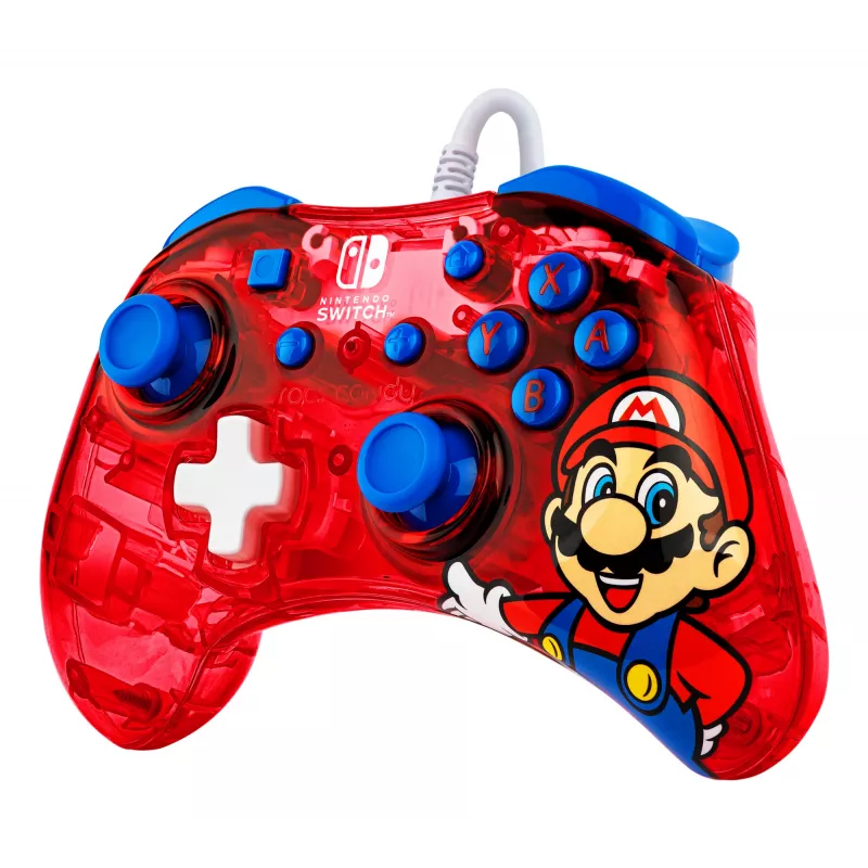 PDP Rock Candy: Mario Punch Red, Translucent USB Gamepad Analogue / Digital Nintendo Switch, Nintendo Switch Lite, Nintendo Switch OLED
