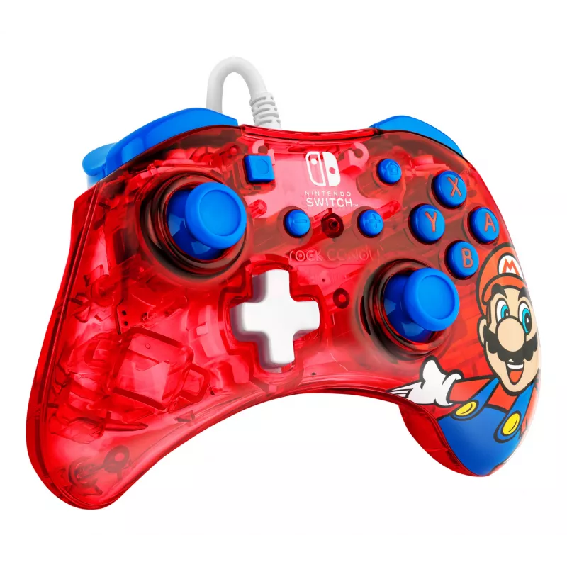 PDP Rock Candy: Mario Punch Red, Translucent USB Gamepad Analogue / Digital Nintendo Switch, Nintendo Switch Lite, Nintendo Switch OLED