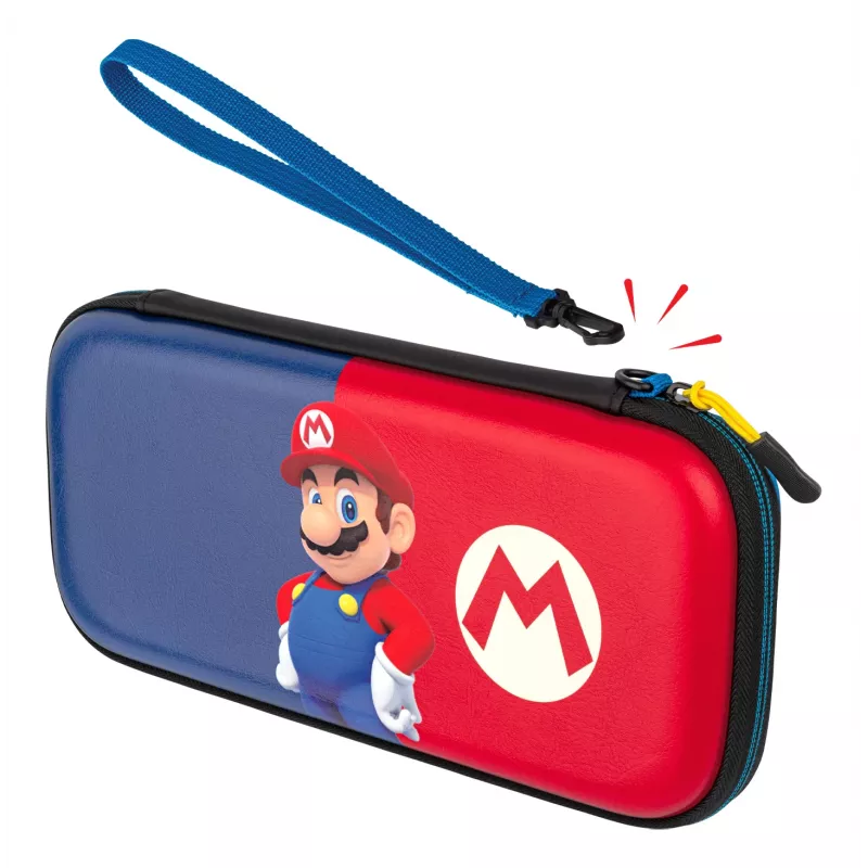 Hardshell Carrying Case PDP Slim Deluxe Power Pose Mario for Nintendo — Blue/Red
