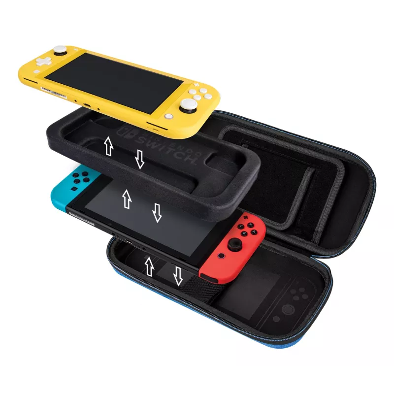 Hardshell Carrying Case PDP Slim Deluxe Power Pose Mario for Nintendo — Blue/Red