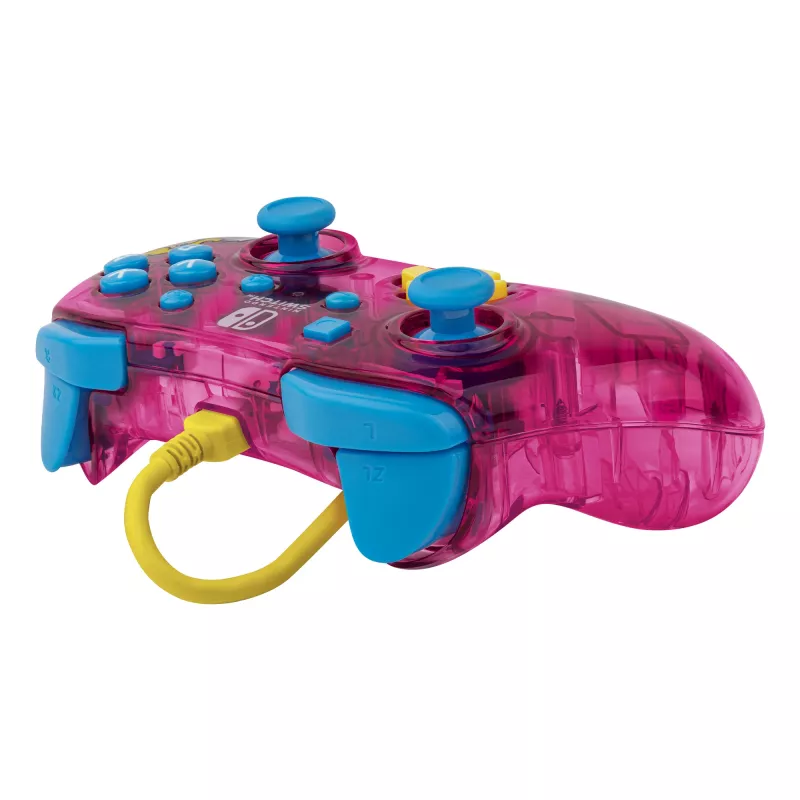 PDP Rock Candy: Bubblegum Peach Pink, Translucent USB Gamepad Analogue / Digital Nintendo Switch, Nintendo Switch Lite, Nintendo Switch OLED